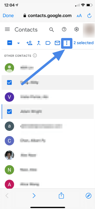 cara menghapus kontak yang tersimpan di akun google