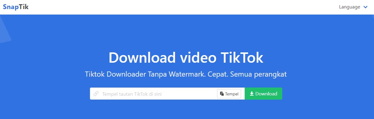 Cara Download Video TikTok Tanpa Watermark via Snaptik